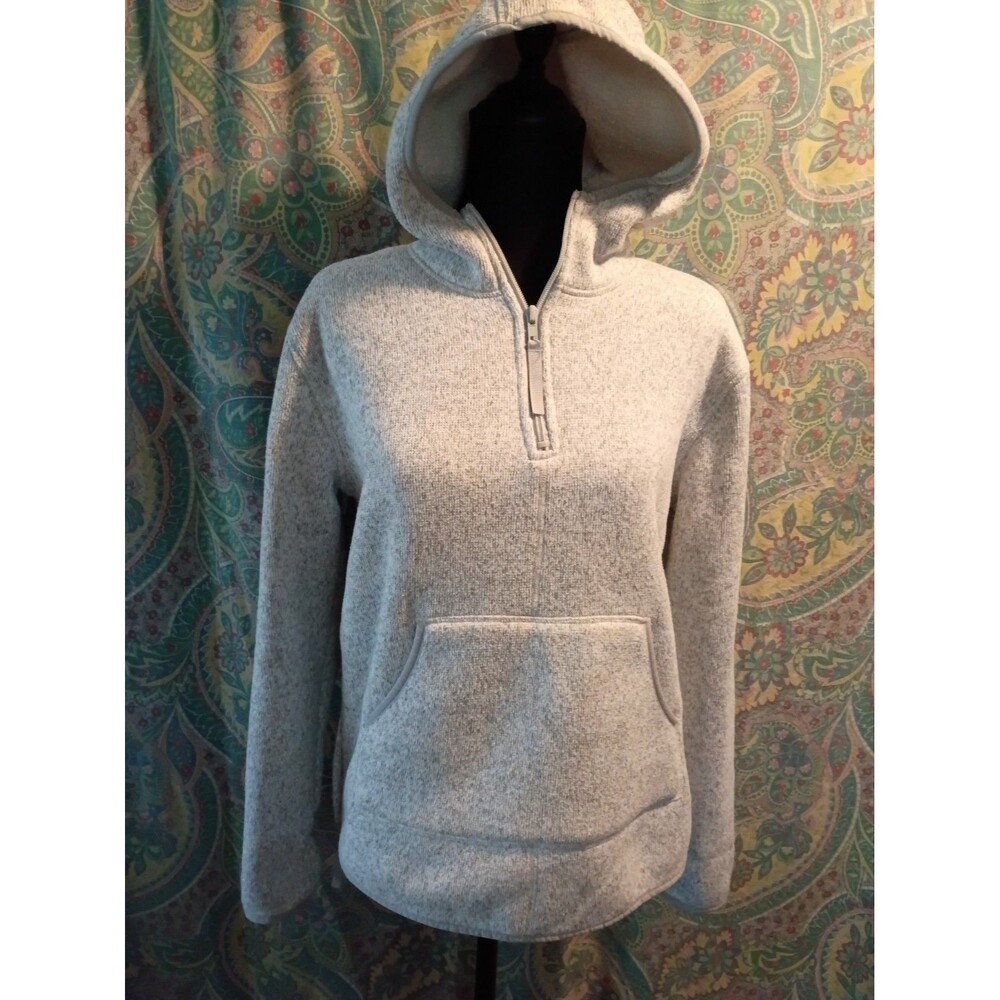 Thread & Supply Women's Quarter-Zip Heathered Hoodie Size S Wool Lining